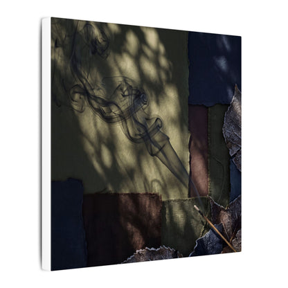 Ma Incense Smoke Canvas Art - Dark Japandi Dark Texture