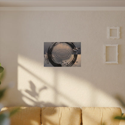 Winter Water Ripple Enso Canvas Art | Tranquil Decor