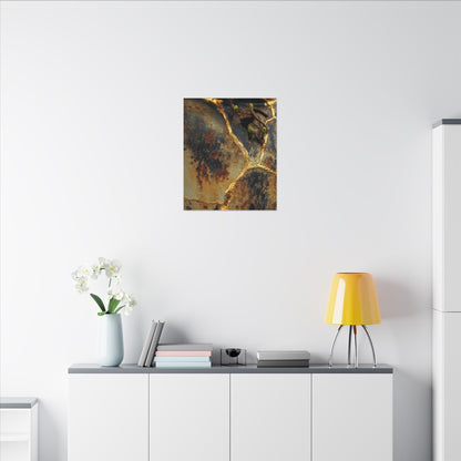 Datsuzoku Rust Patina Canvas Art - Kintsugi Crackle Gold