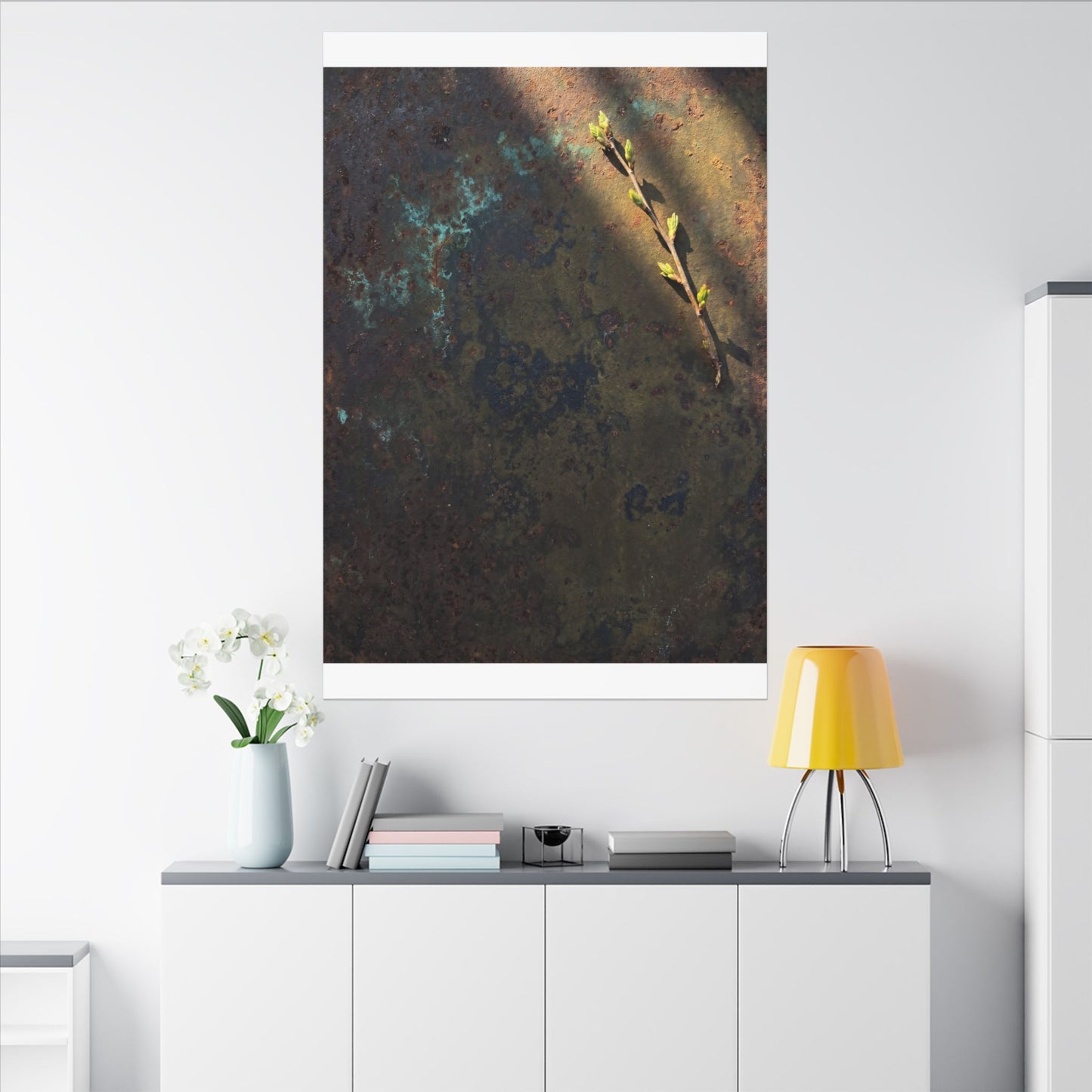 Golden Hour Rust Patina Canvas Art - Dark Japandi Ma