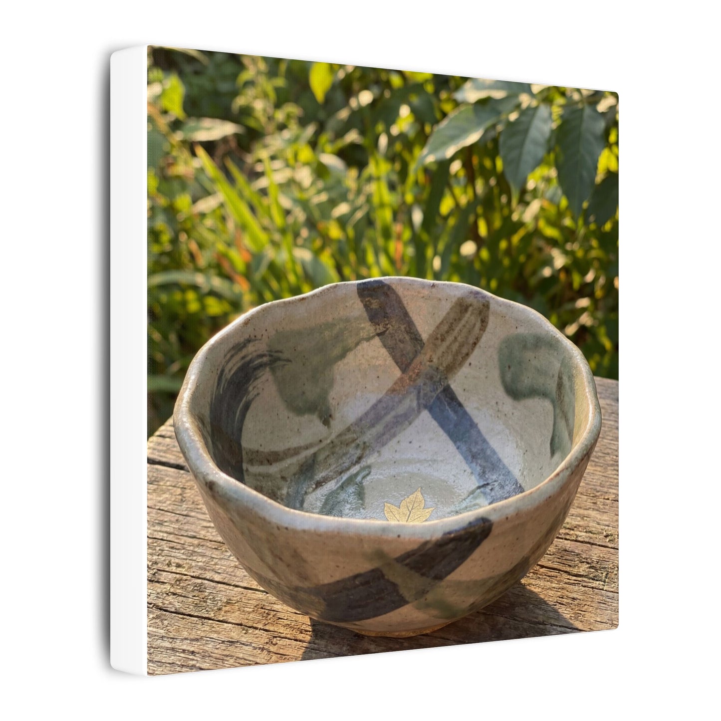 Earthy Ceramic Bowl Canvas Art - Japanese Pattern Japandi