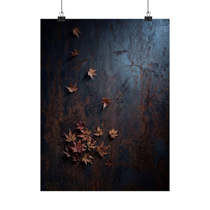Rust Patina Wall Art Print | Autumn Dark Japandi Shadow Zen Art