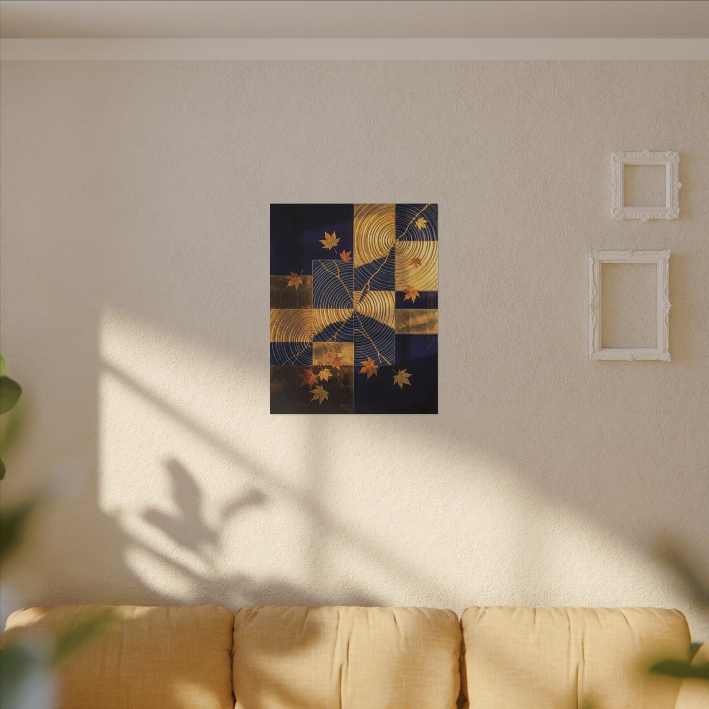 Autumn Water Ripple Crackle Gold Canvas Art | Artful Decor