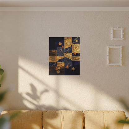 Autumn Water Ripple Crackle Gold Canvas Art | Artful Decor