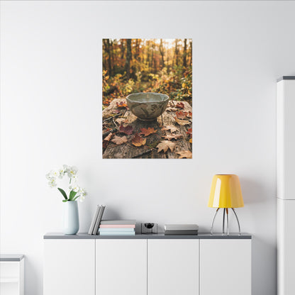 Golden Hour Ceramic Bowl Canvas Art - Japandi Fukinsei
