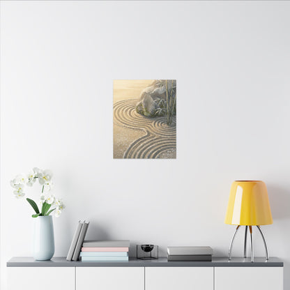 Rock Garden Winter Canvas Art | Zen Peaceful Design