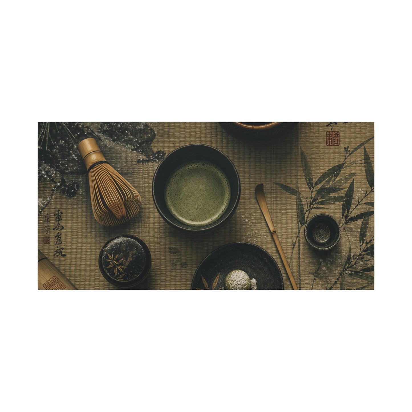 Tea Ceremony Canvas Art | Winter Zen Ukiyo E Inspired Art