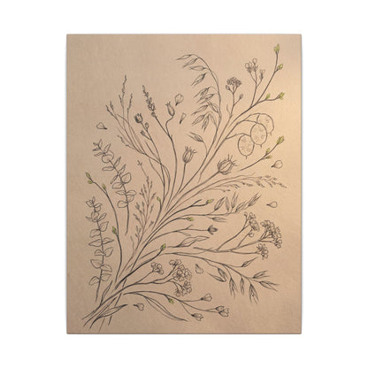 Dried Flowers Canvas Art | Spring Japandi Minimal Line Art