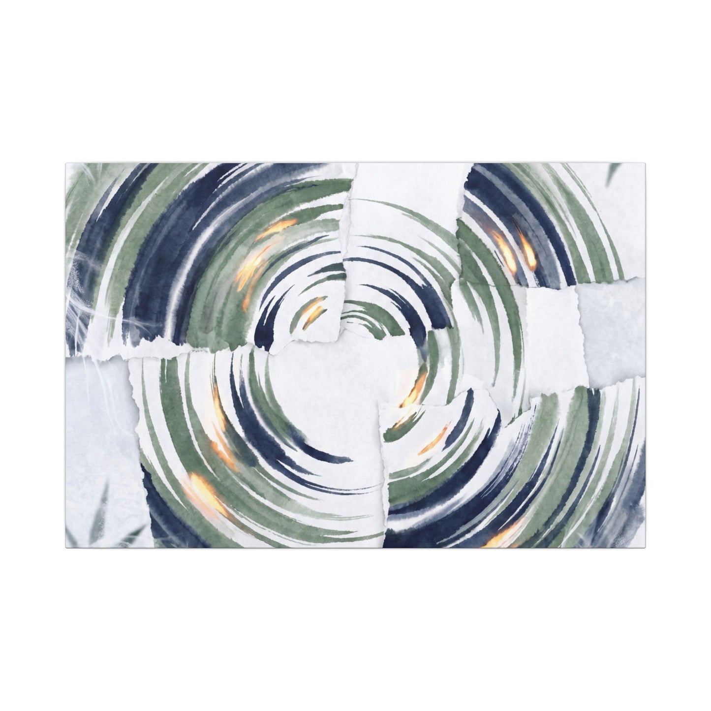 Winter Water Ripple Sumi E Canvas Art | Peaceful Decor