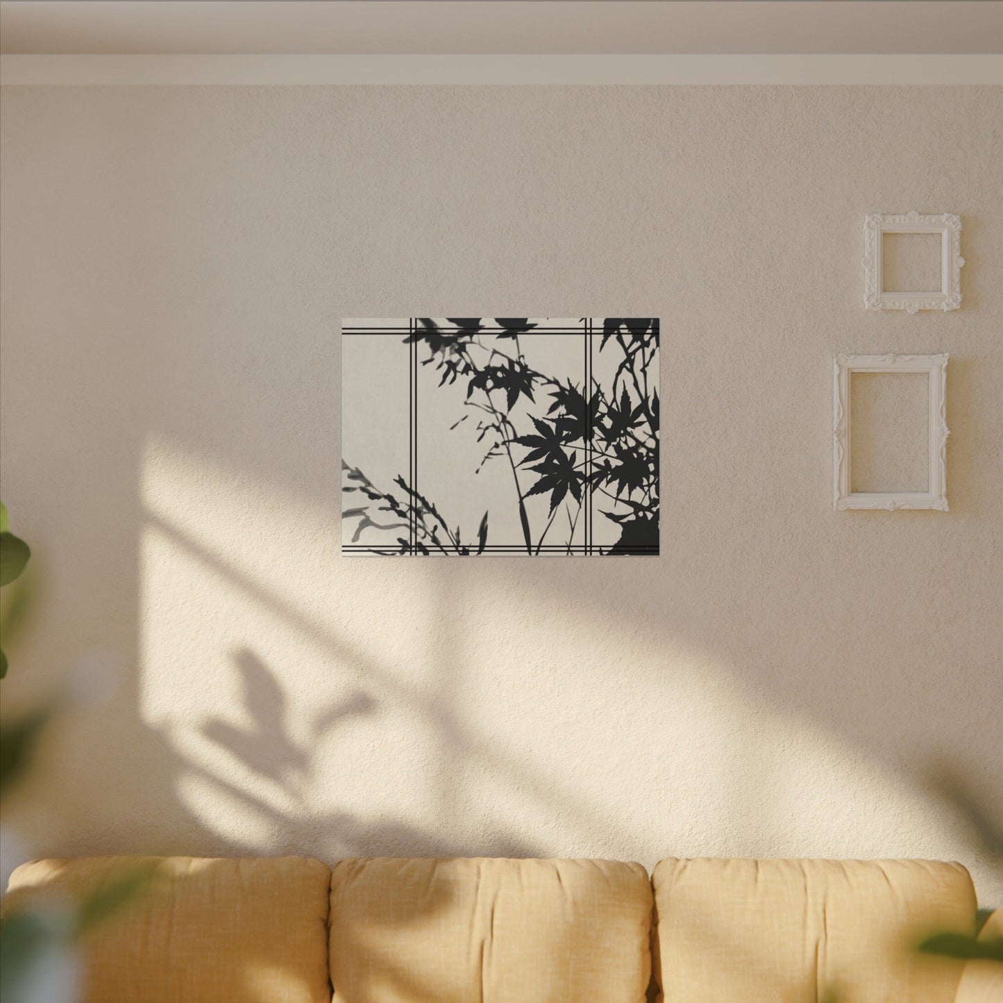 Shoji Screen Canvas Art | Summer Japandi Minimal Line Art