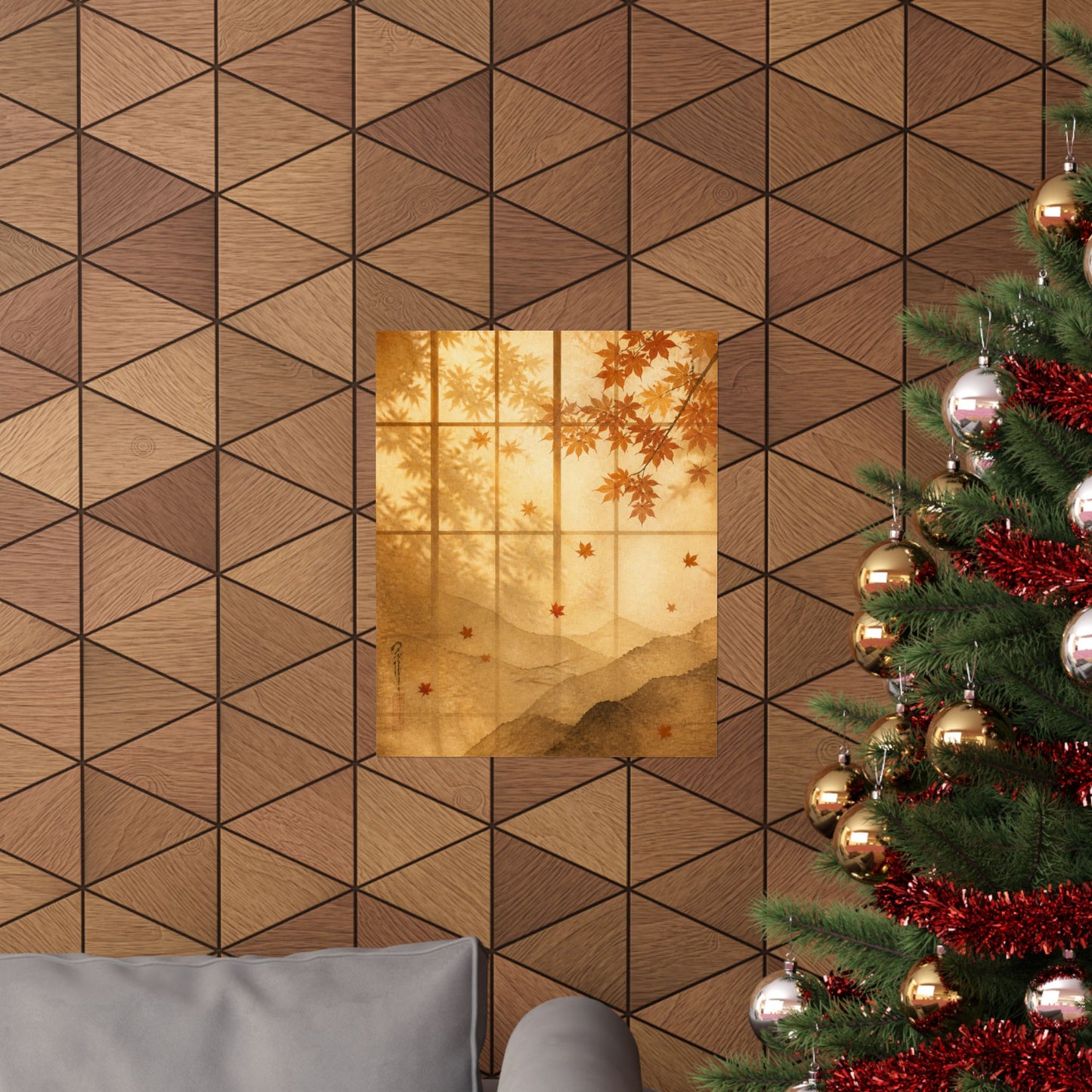 Shoji Screen Wall Art Print | Autumn Japandi Texture Art