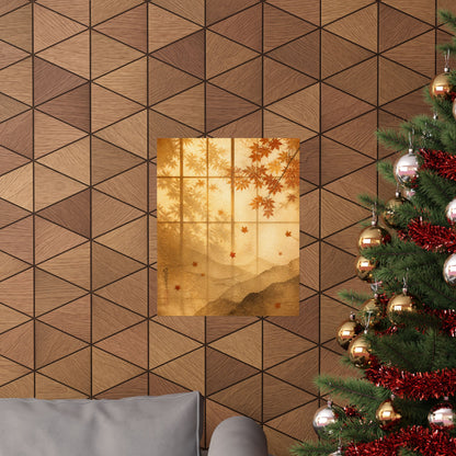 Shoji Screen Wall Art Print | Autumn Japandi Texture Art