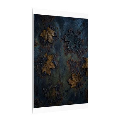 Shibui Rust Patina Canvas Art - Dark Japandi Charcoal Ink