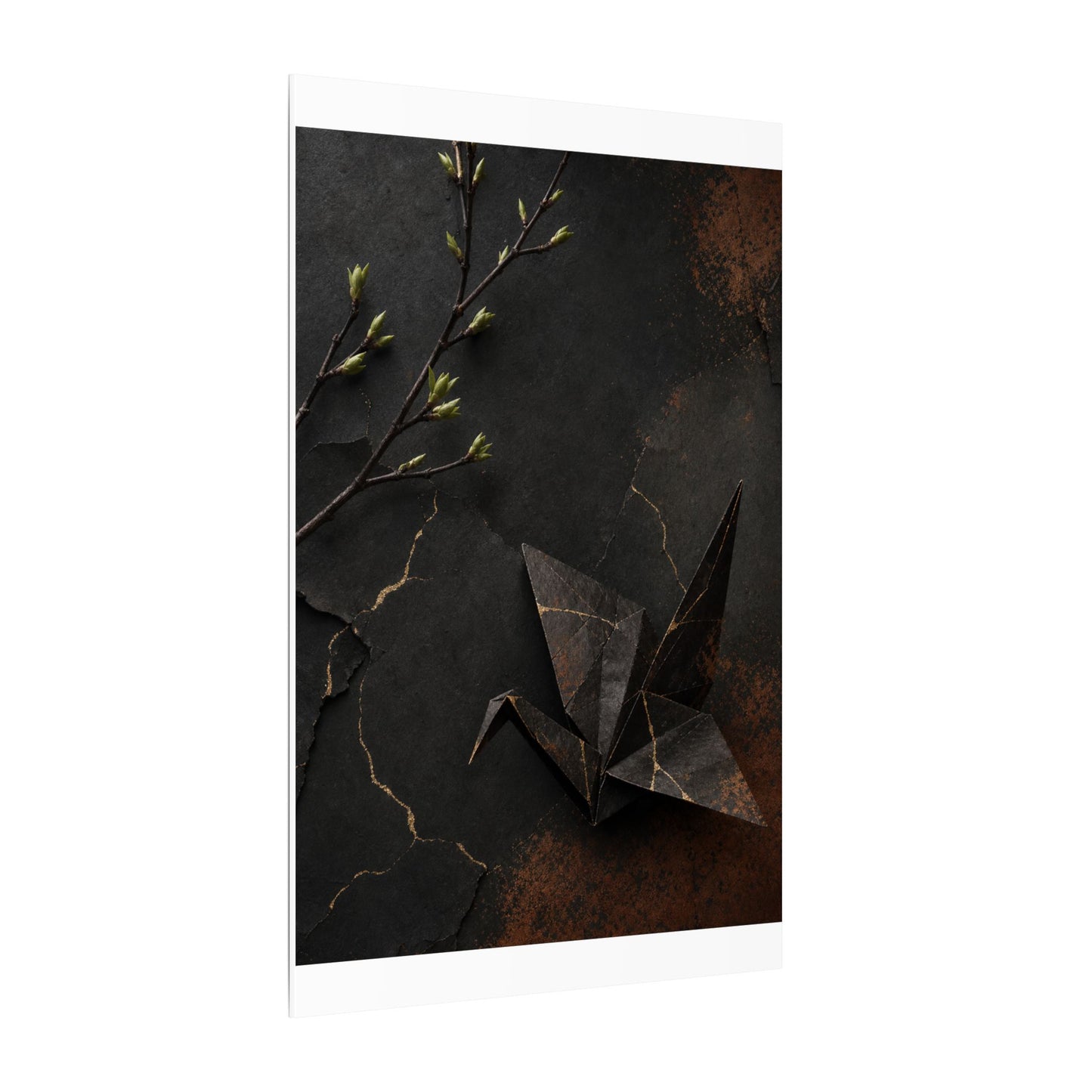 Paper Fold Canvas Art | Spring Kintsugi Broken Beauty Art