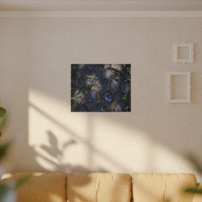 Cracked Earth Canvas Art | Spring Dark Japandi Moody Minimal Art