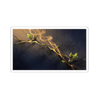 Kintsugi Incense Smoke in Golden Hour | Gold Vein Sticker Art Print