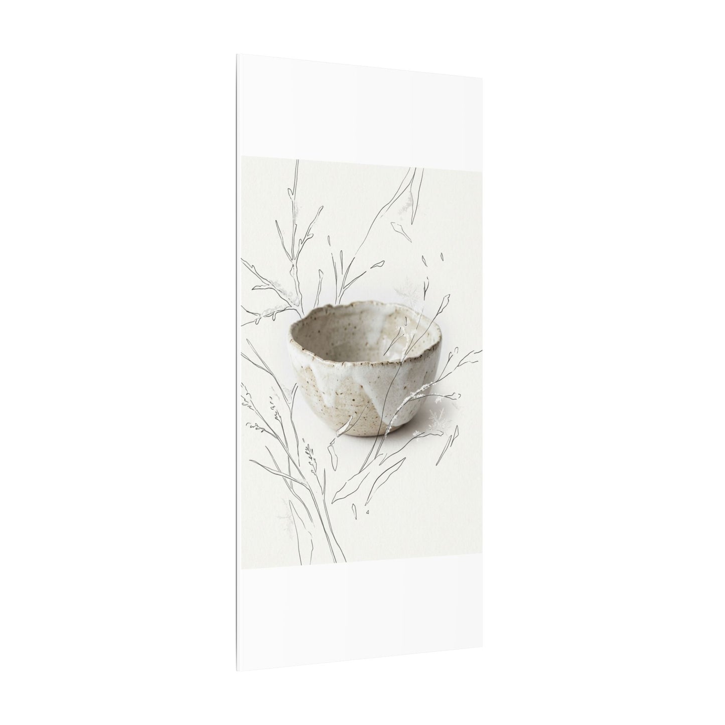 Neutral Ceramic Bowl Canvas Art - Minimal Line Japandi