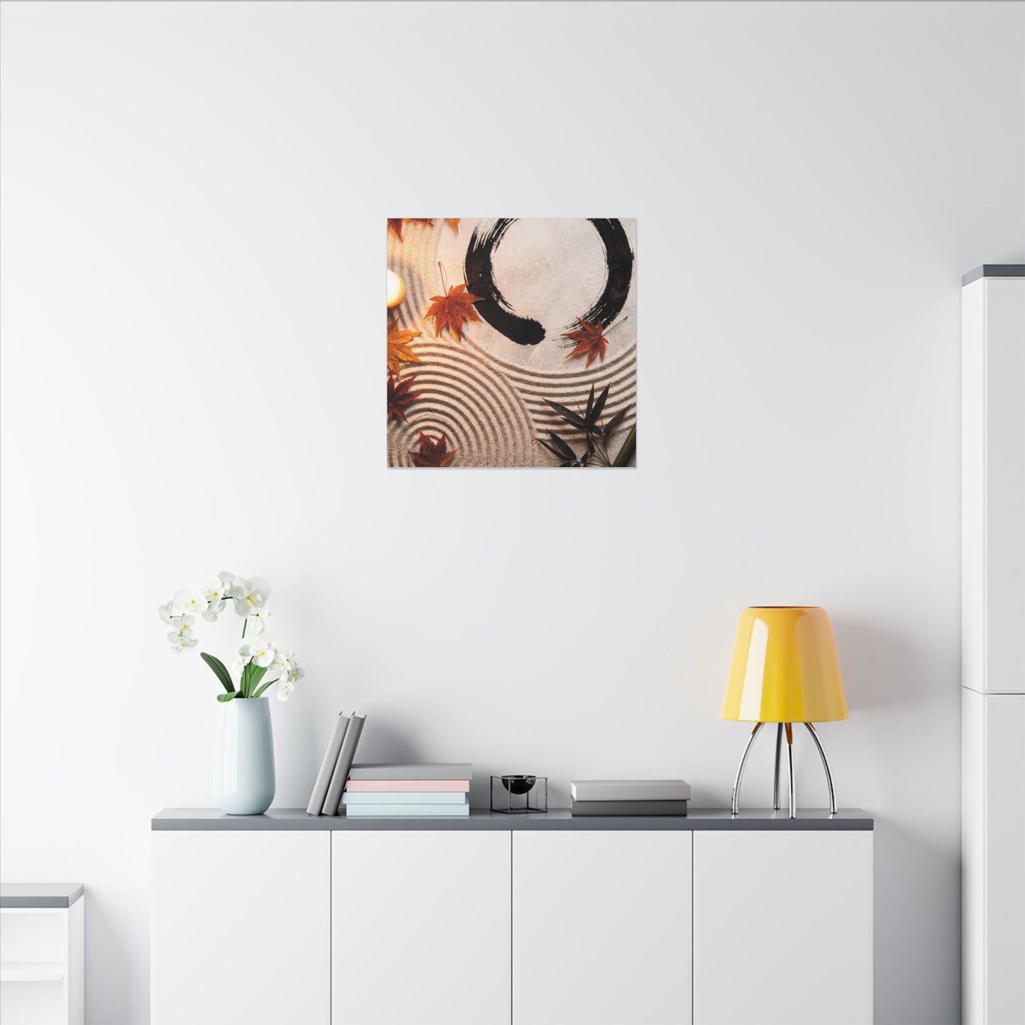 Tranquil Rock Garden Canvas Art - Enso Zen