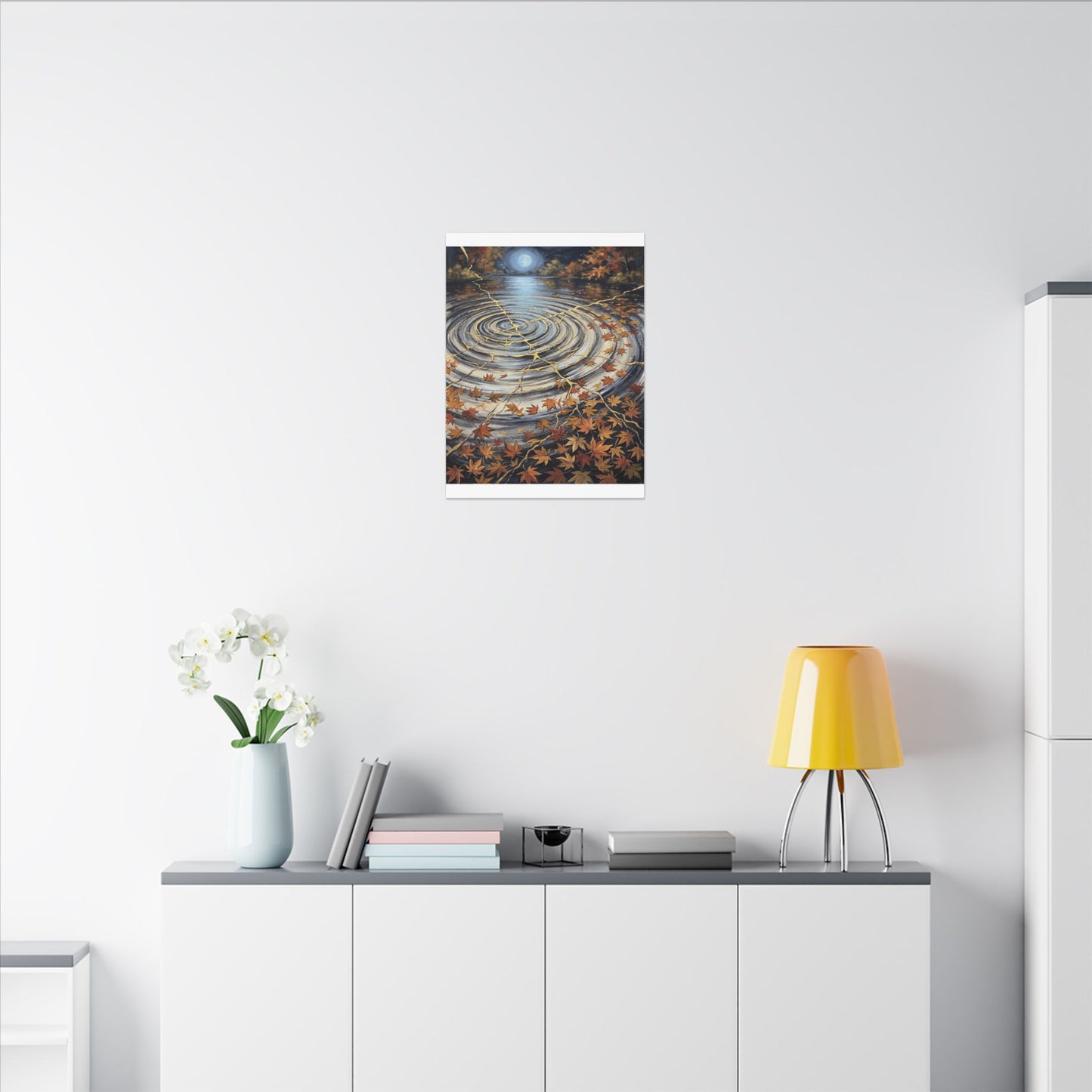 Moonlight Water Ripple Canvas Art - Kintsugi Fukinsei