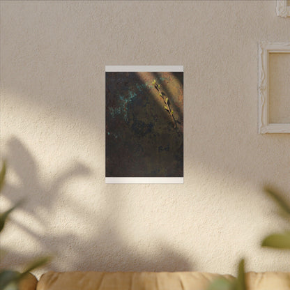 Golden Hour Rust Patina Canvas Art - Dark Japandi Ma