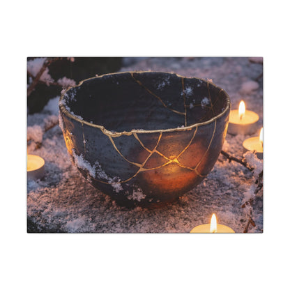 Ceramic Bowl Gold Repair Canvas Art | Beautiful Kintsugi Art Art Print