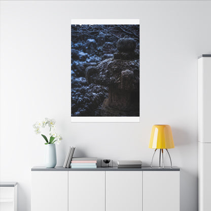 Moody Stone Lantern Canvas Art - Shadow Zen Dark Japandi