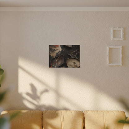 Broken Pottery Gold Vein Canvas Art | Philosophical Kintsugi Art
