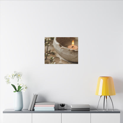 Kanso Ceramic Bowl Canvas Art - Japandi Watercolor