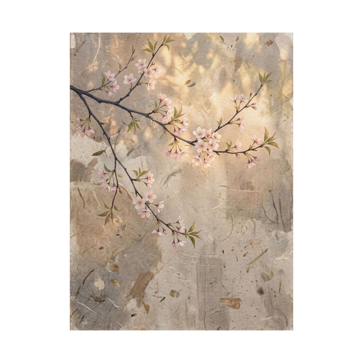 Warm Cherry Blossom Wall Art Print - Texture Japandi