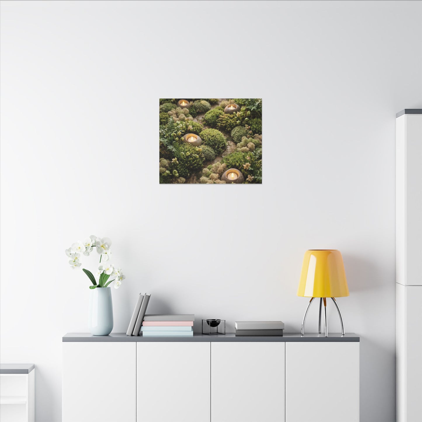 Moss Close Up Japanese Pattern Canvas Art | Neutral Japandi Art