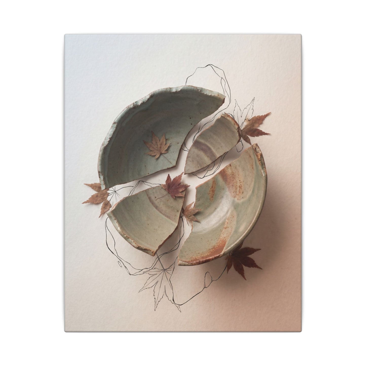 Dawn Ceramic Bowl Canvas Art - Japandi Fukinsei