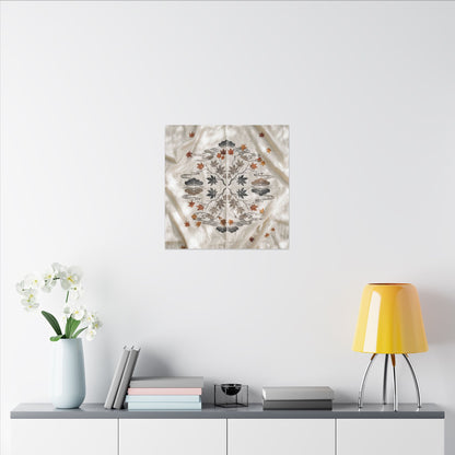 Elegant Silk Drape Canvas Art - Japanese Pattern Japandi