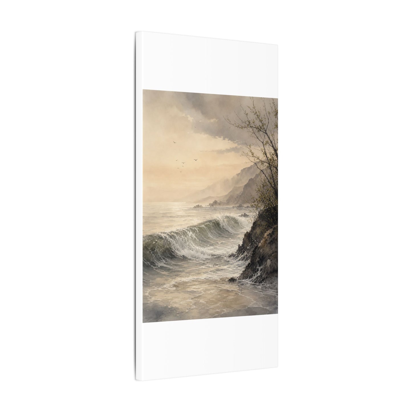 Ocean Wave Spring Canvas Art | Japandi Elegant Design