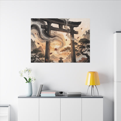 Torii Gate Ukiyo E Inspired Canvas Art | Serene Zen Art