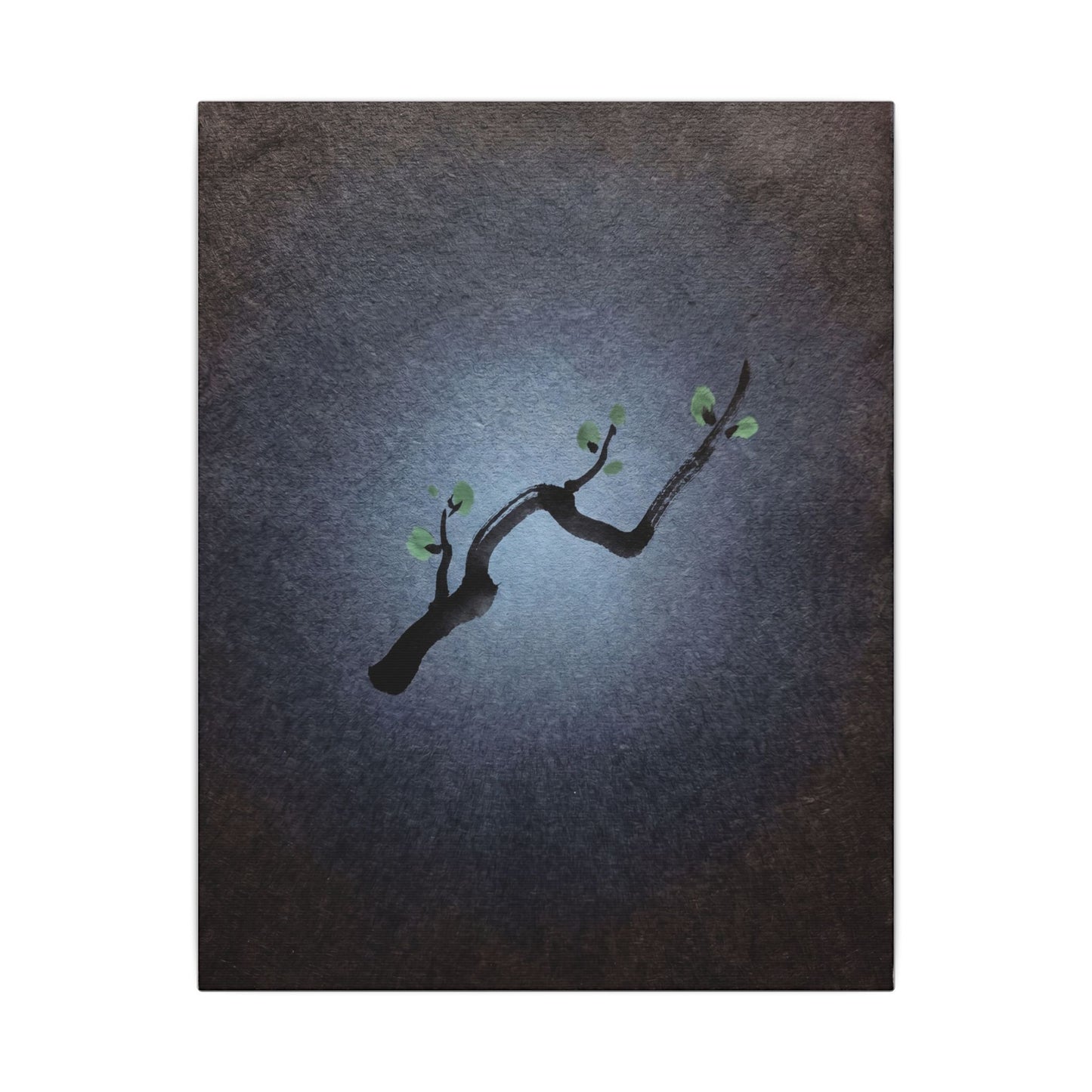 Ink Brushstroke Canvas Art | Spring Dark Japandi Moody Minimal Art