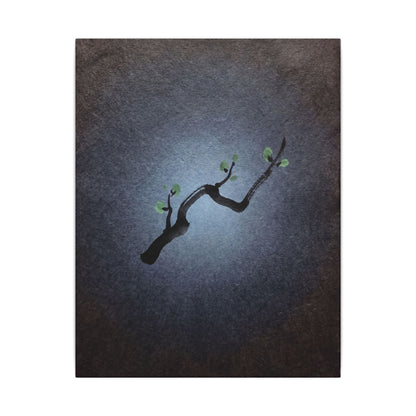 Ink Brushstroke Canvas Art | Spring Dark Japandi Moody Minimal Art