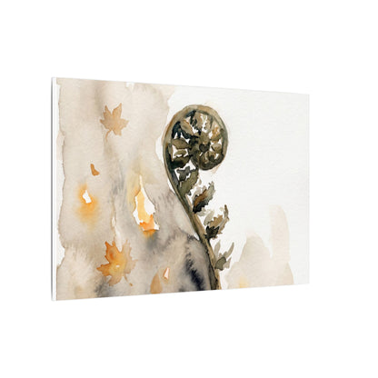 Fern Unfurling Watercolor Canvas Art | Earthy Japandi Art