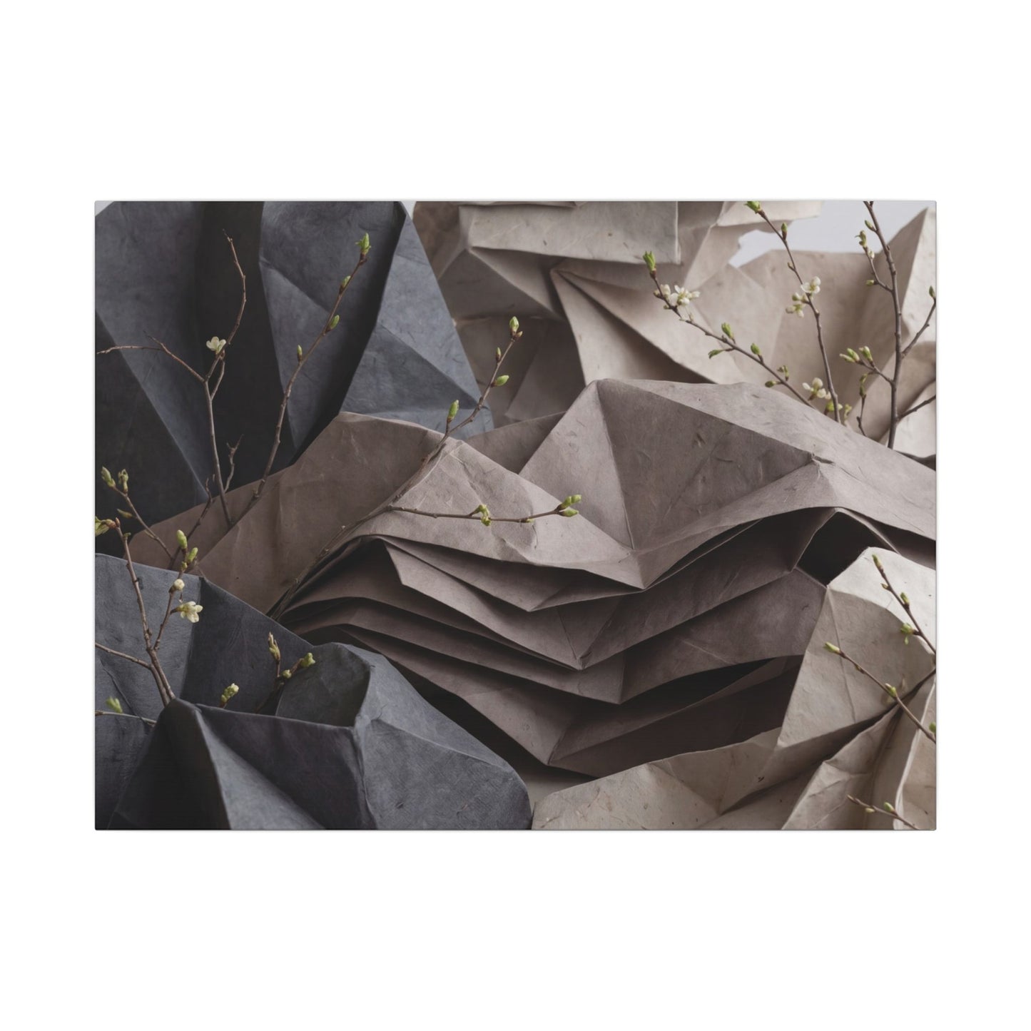 Neutral Paper Fold Canvas Art - Texture Japandi