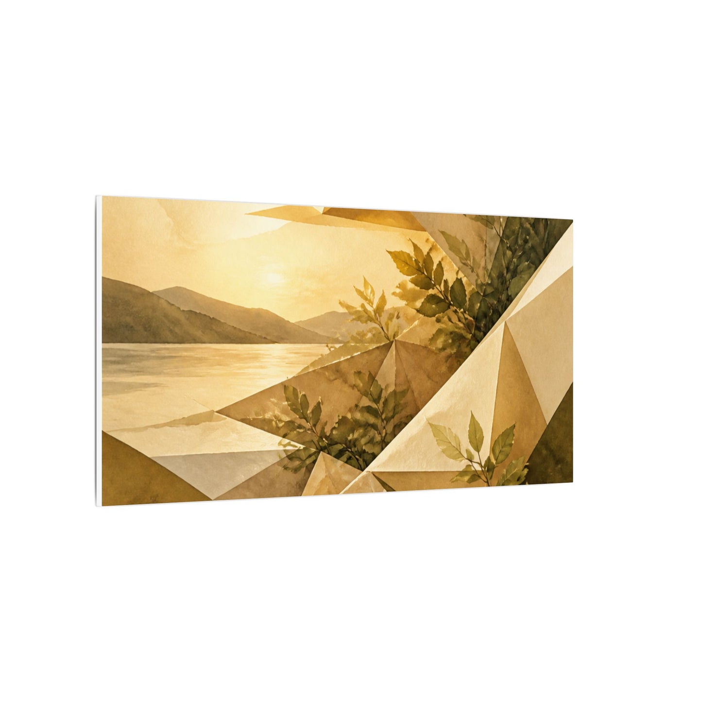 Golden Hour Paper Fold Canvas Art - Japandi Ma