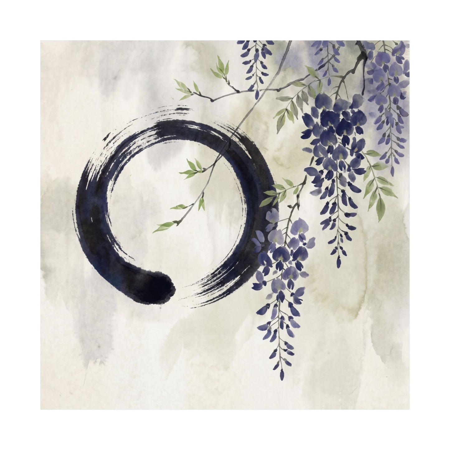 Overcast Wisteria Wall Art Print - Zen Shibui