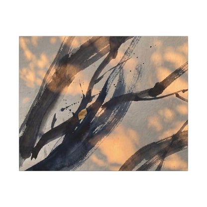 Datsuzoku Ink Brushstroke Canvas Art - Dark Japandi Shadow Zen Art Print
