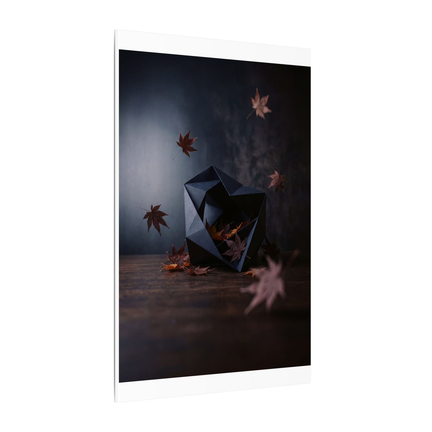 Dark Japandi Paper Fold in Dawn | Shadow Zen Canvas Art