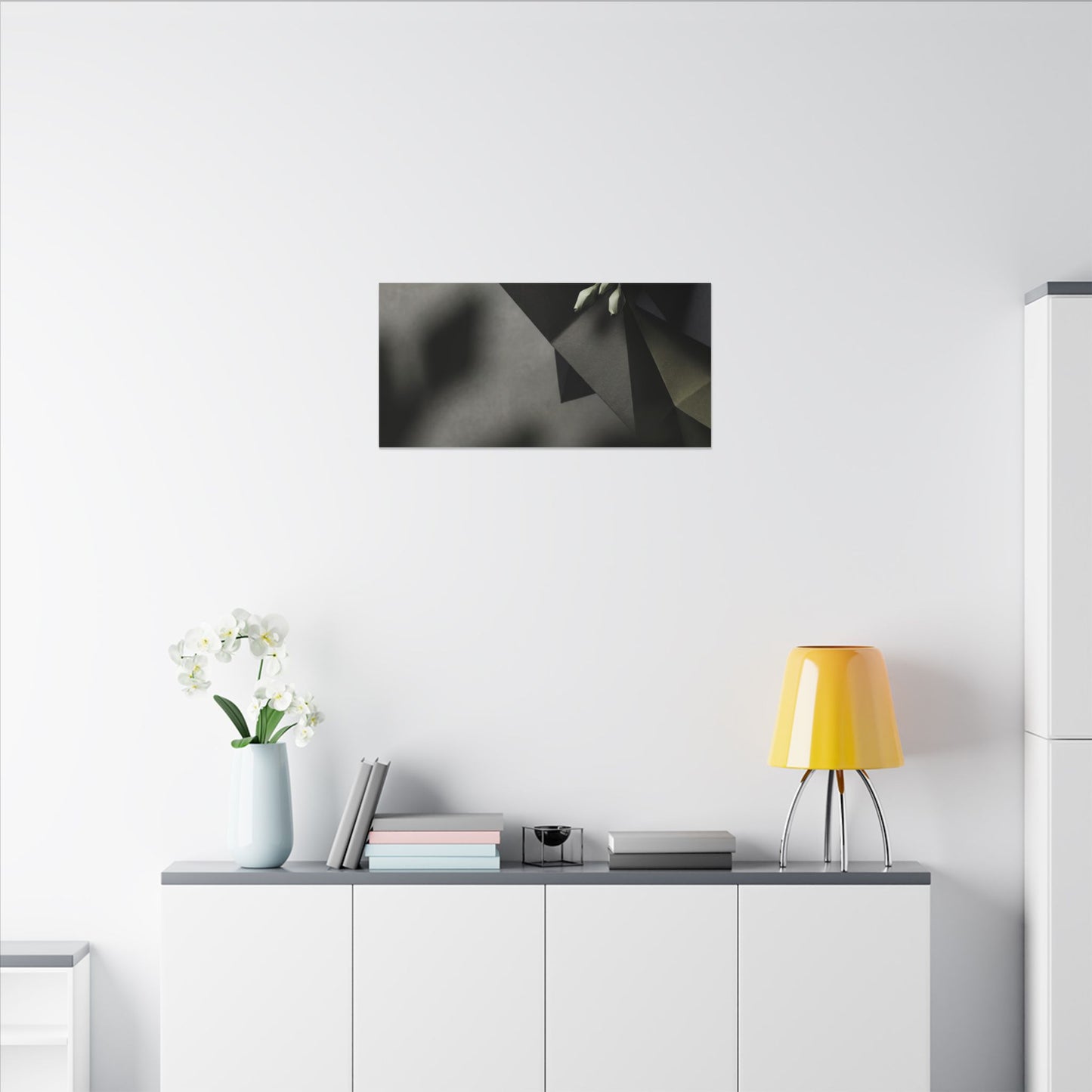 Paper Fold Moody Minimal Canvas Art | Luxurious Dark Japandi Art