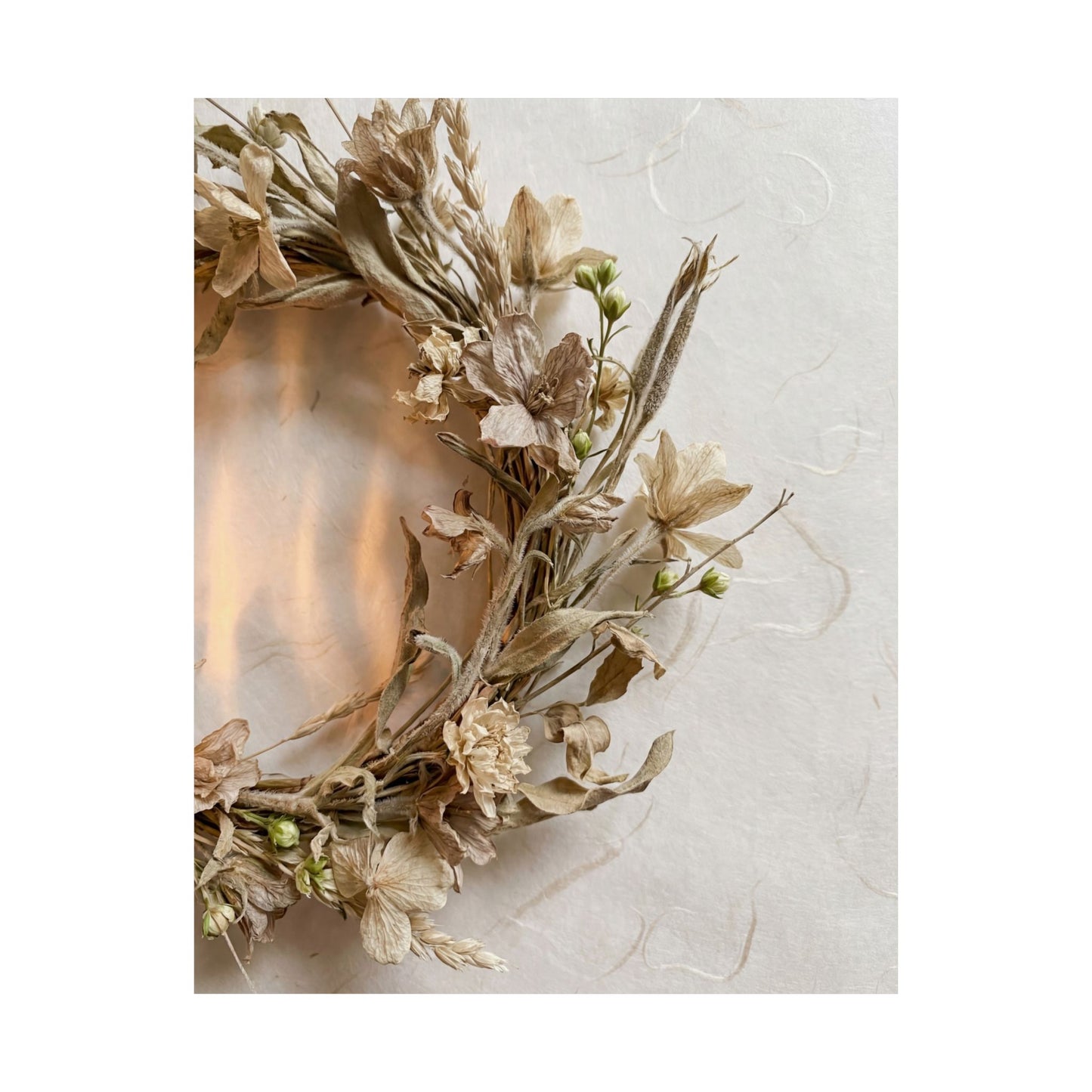 Spring Dried Flowers Japanese Pattern Wall Art Print | Warm Decor
