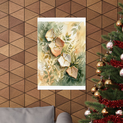 Ma Broken Pottery Wall Art Print - Japandi Watercolor