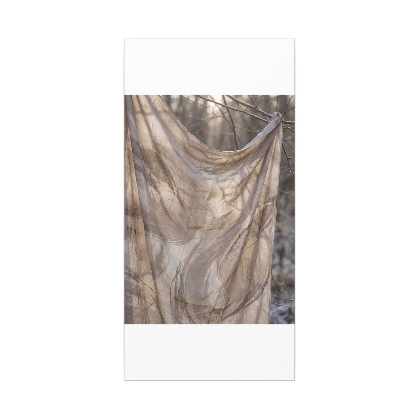 Ma Silk Drape Canvas Art - Japandi Japanese Pattern