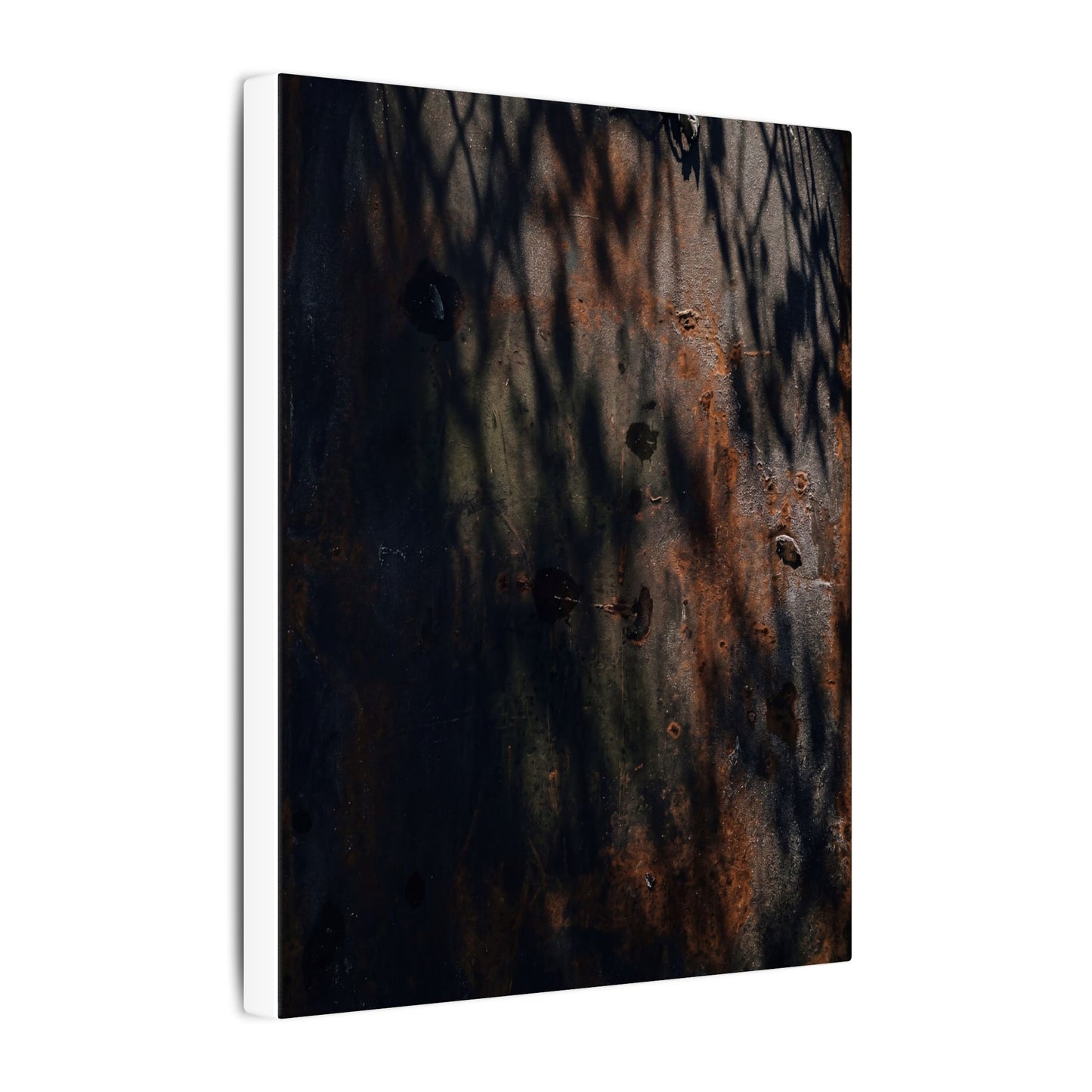 Rust Patina Shadow Zen Canvas Art | Luxurious Dark Japandi Art