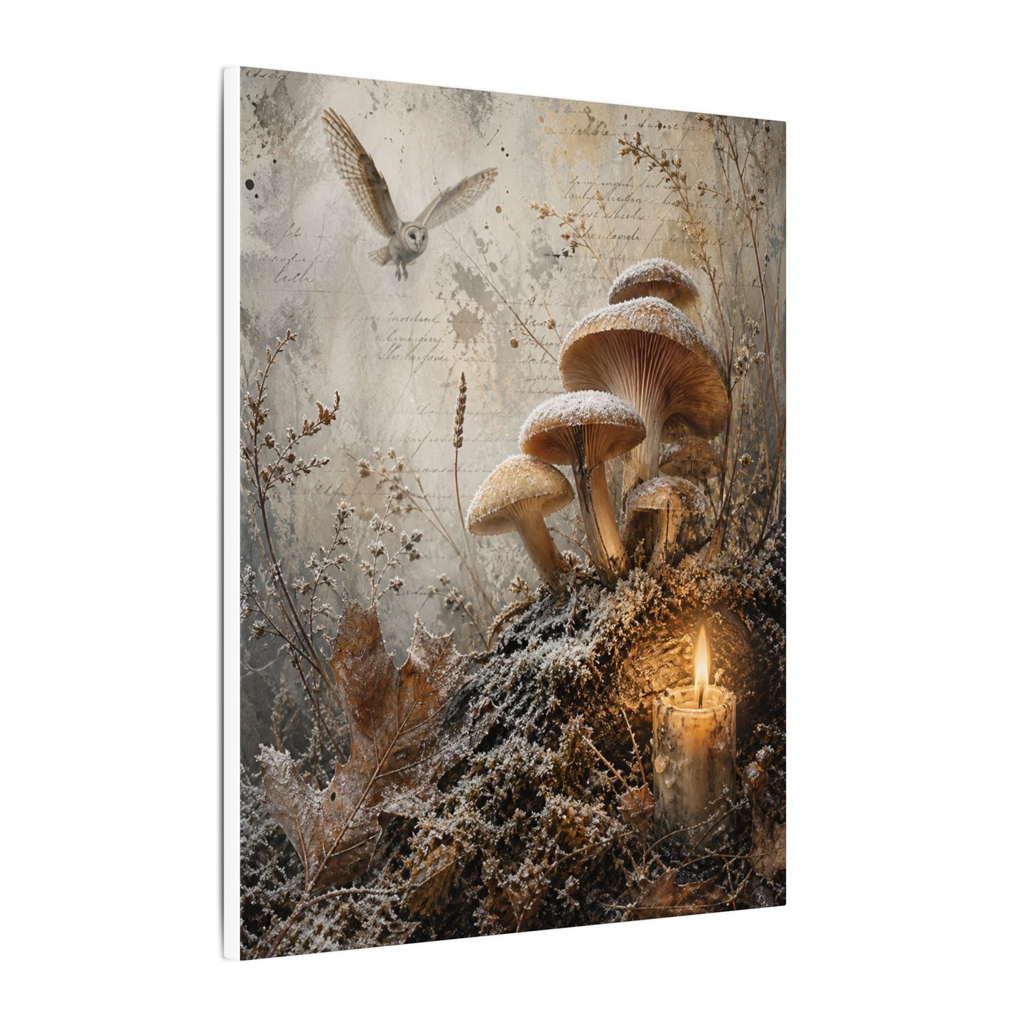 Wild Mushrooms Texture Canvas Art | Elegant Japandi Art