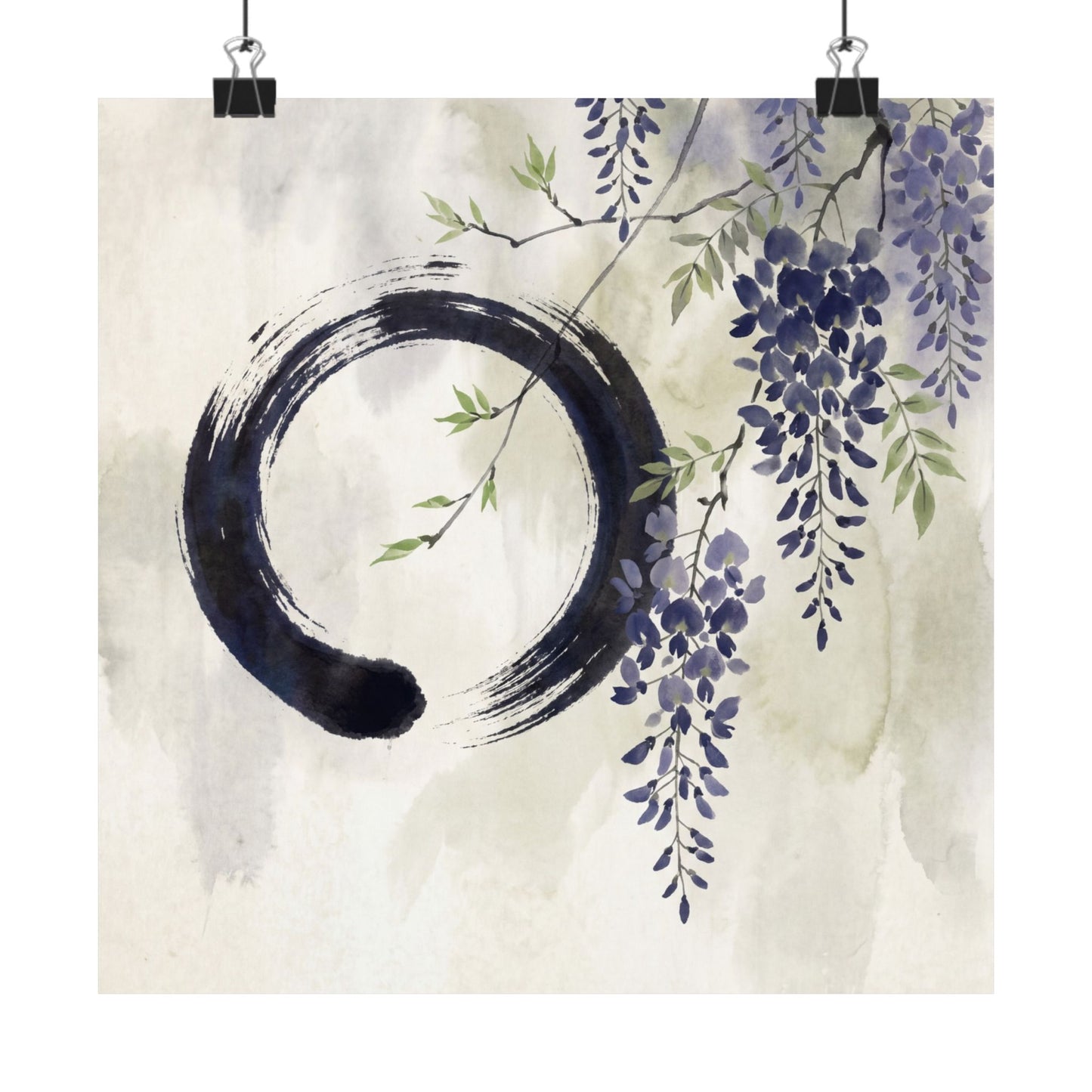 Overcast Wisteria Wall Art Print - Zen Shibui