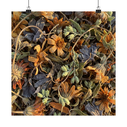 Spring Dried Flowers Japanese Pattern Wall Art Print | Warm Decor